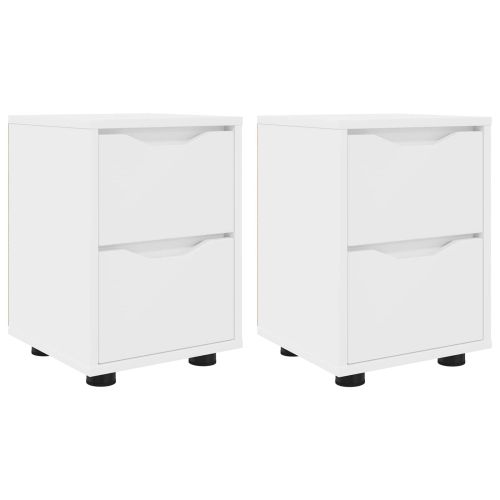Нощни маси 2 pcs Бяло 30,5 x 30 x 43 см Инженерно дърво