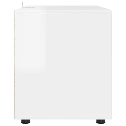 Шкаф за съхранение Лъскаво бяло 80 x 48 x 57 см Инженерно дърво