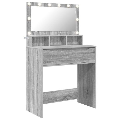 Тоалетки за спалня с чекмедже Сив Сонома 80 x 39,6 x 135 см
