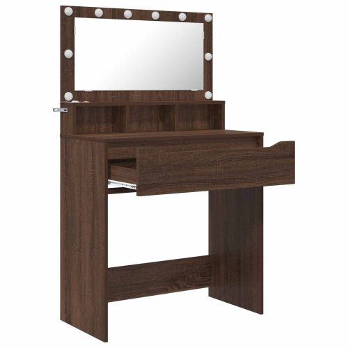 Тоалетки за спалня Кафяв дъб 80 x 39,6 x 135 см Инженерно дърво