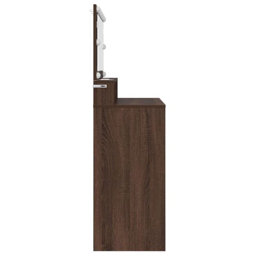 Тоалетки за спалня Кафяв дъб 80 x 39,6 x 135 см Инженерно дърво