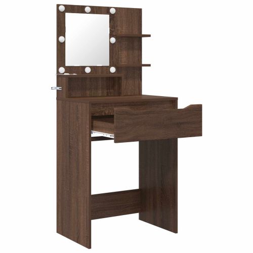 Тоалетки за спалня Кафяв дъб 80 x 39,6 x 135 см Инженерно дърво