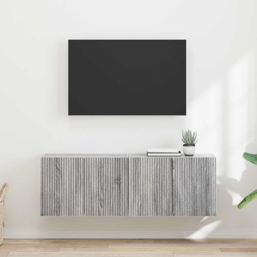 TV стенен шкаф 2 pcs Сив Сонома 59,5 x 31 x 40 см