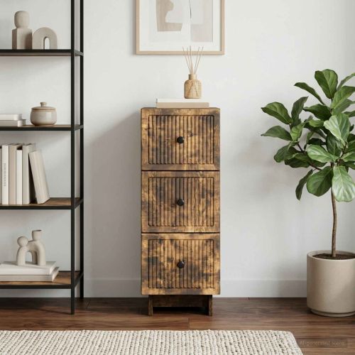 Чекмеджетен шкаф Опушен дъб 33 x 34,5 x 90 см