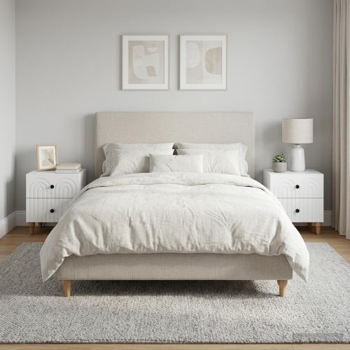 Нощен шкаф 2 pcs Бяло 43 x 34,5 x 48 см Инженерна дървесина