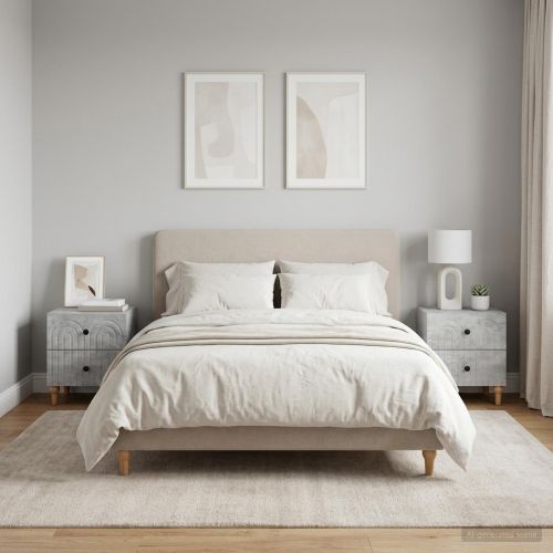 Нощен шкаф с чекмедже 2 pcs Бетонно сиво 43 x 34,5 x 48 см