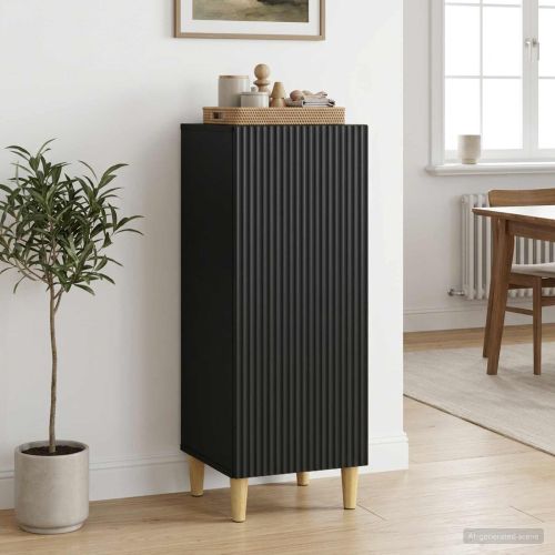 Служебен шкаф Черно 33 x 34,5 x 90 см Инженерна дървесина
