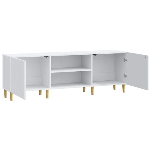ТВ шкаф Бяло 150 x 31 x 50 см Инженерна дървесина