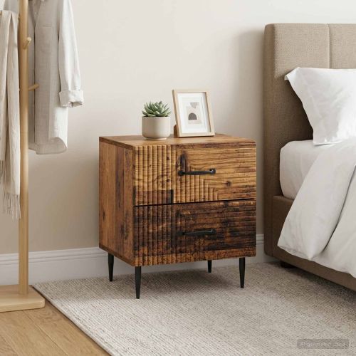 Нощен шкаф с чекмедже 2 pcs Старо дърво 43 x 34,5 x 47,5 см