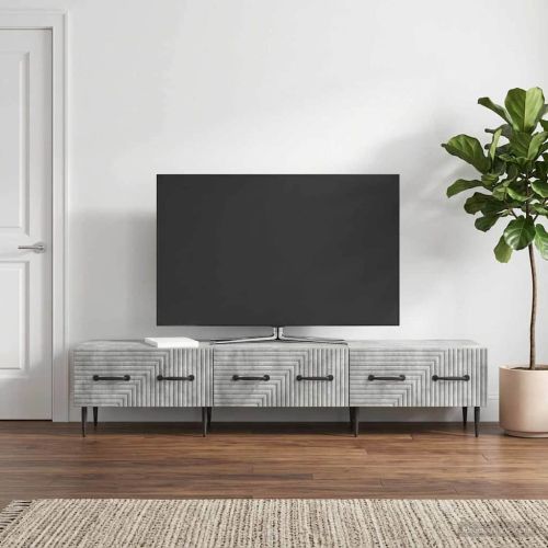ТВ шкаф Бетонно сиво 147 x 34,5 x 30 см Инженерна дървесина