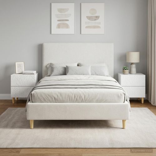 Нощно шкафче 2 pcs Бяло 43 x 34,5 x 48 см Инженерна дървесина