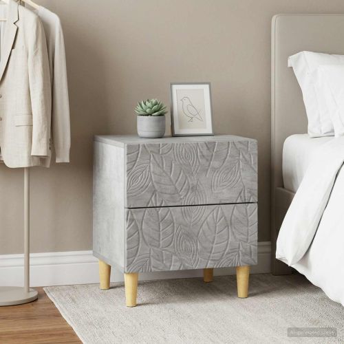 Нощно шкафче 2 pcs Бетонно сиво 43 x 34,5 x 48 см