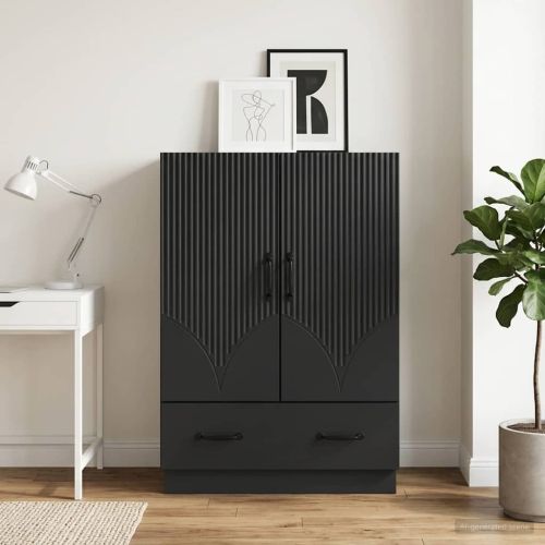 Служебен шкаф Черно 66 x 34,5 x 92 см Инженерна дървесина