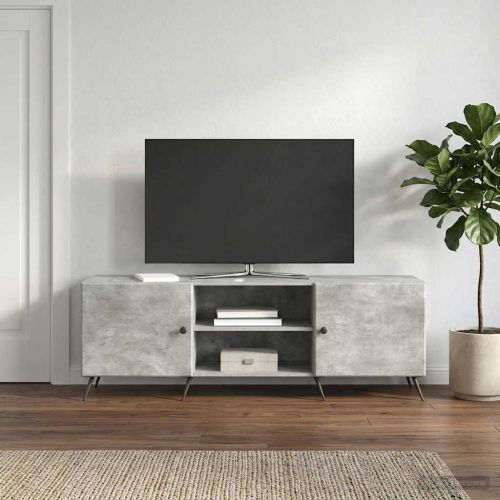 ТВ шкаф Бетонно сиво 150 x 31 x 50 см Инженерна дървесина