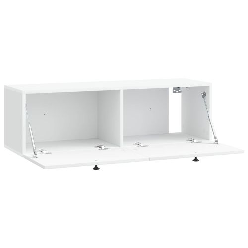 Стенно монтиран ТВ шкаф Монтиране на стена Бяло 98 x 31 x 30 см
