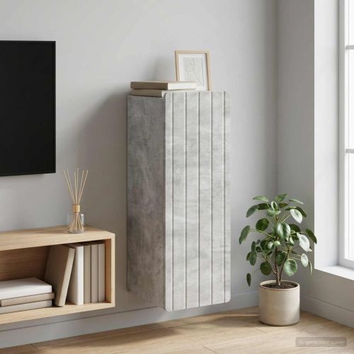 Стенно шкафче Бетонно сиво 33 x 34,5 x 94 см