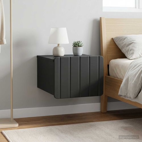 Спален шкаф с монтаж на стена 2 pcs Черно 33 x 34,5 x 24 см