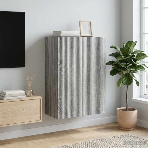 Стенно шкафче Сив Сонома 66 x 34,5 x 90 см Инженерна дървесина