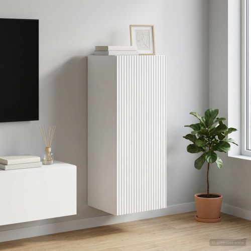 Стенно шкафче 33 x 34,5 x 90 см Инженерна дървесина Бяло