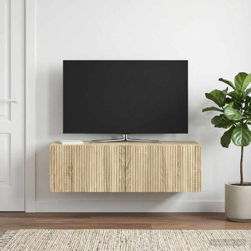 Стенно монтиран ТВ шкаф Дъб сонома 98 x 31 x 30 см