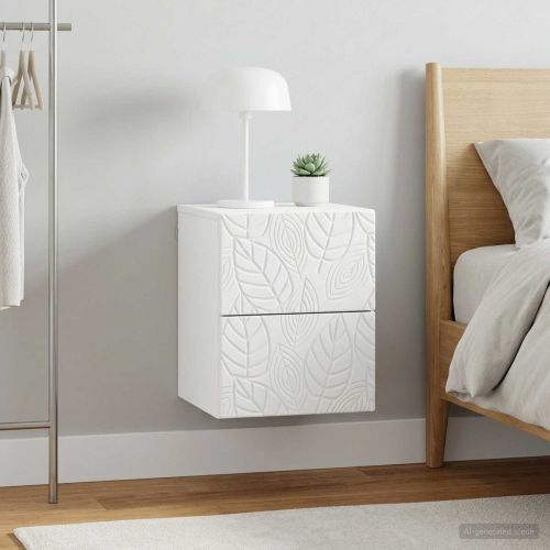 Спален шкаф с монтаж на стена 2 pcs Бяло 34,5 x 33 x 40 см