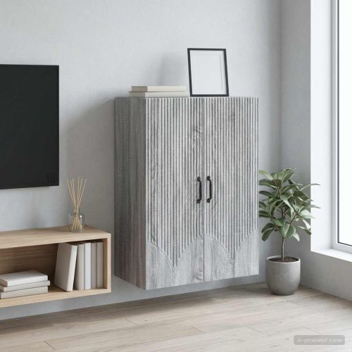 Стенно шкафче Сив Сонома 66 x 34,5 x 90 см Инженерна дървесина