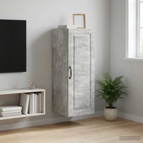 Стенно шкафче Бетонно сиво 33 x 34,5 x 90 см