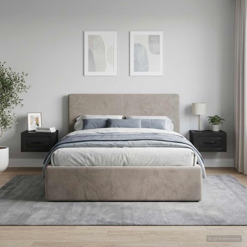 Спален шкаф с монтаж на стена 2 pcs Черно 34,5 x 33 x 20 см