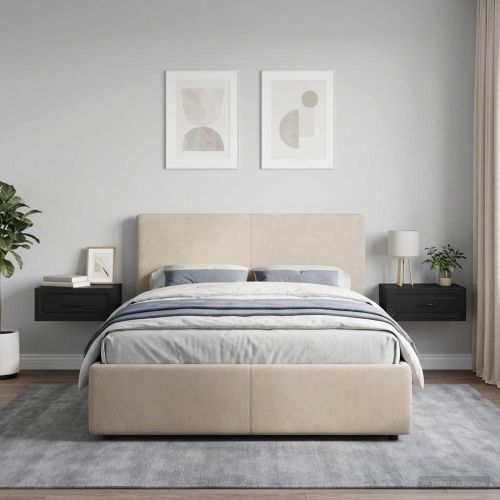 Спален шкаф с монтаж на стена 2 pcs Черно 49 x 34,5 x 20 см