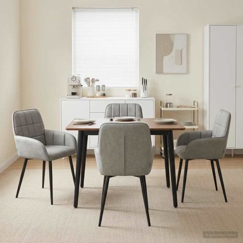 Обедени столове 4 pcs Кадифе Светлосиво 57 х 50 х 85 см