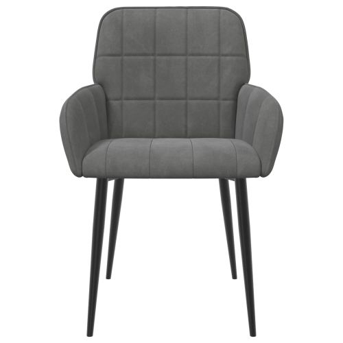 Обедени столове 4 pcs Кадифе Тъмносиво 57 х 50 х 85 см