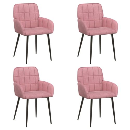 Обедени столове 4 pcs Кадифе Розово 57 х 50 х 85 см