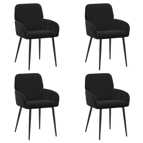 Обедени столове 4 pcs Кадифе Черно 57 х 50 х 85 см