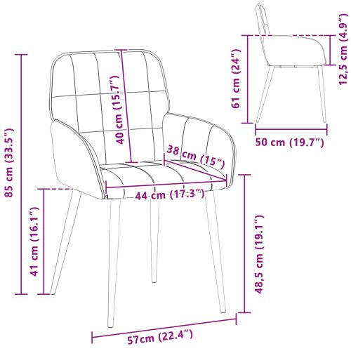 Обедени столове 4 pcs Кадифе Синьо 57 х 50 х 85 см