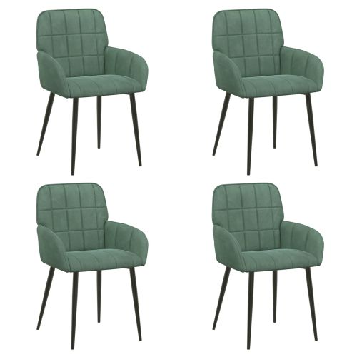 Обедени столове 4 pcs Кадифе Морско зелено 57 х 50 х 85 см