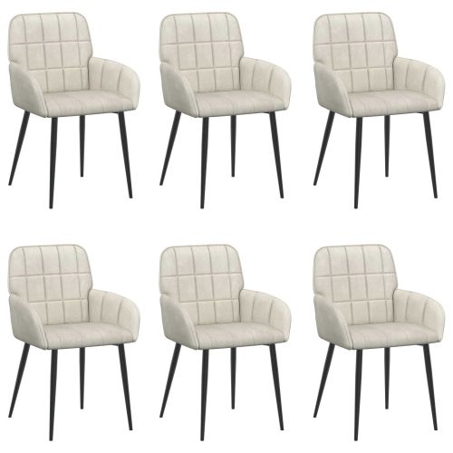 Обедени столове 6 pcs Кадифе Кремаво 57 х 50 х 85 см