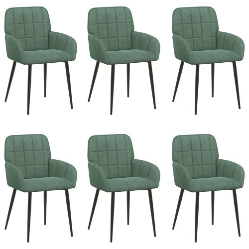 Обедени столове 6 pcs Кадифе Морско зелено 57 х 50 х 85 см