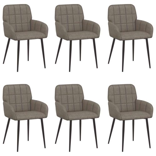 Обедени столове 6 pcs Изкуствена Сиво 57 х 50 х 85 см