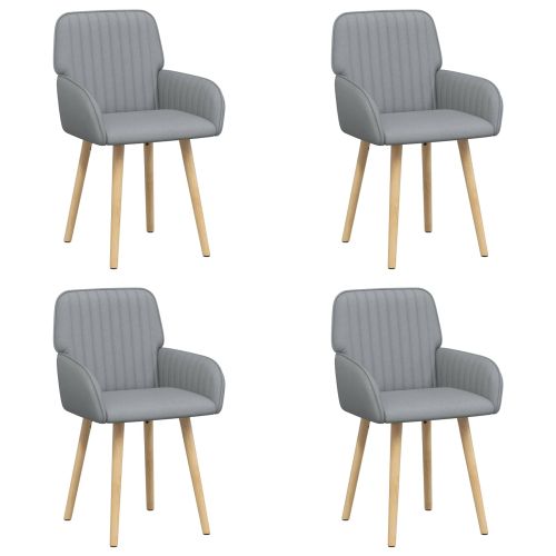 Обедени столове 4 pcs Текстил Светлосиво 56,5 x 50 x 87,5 см