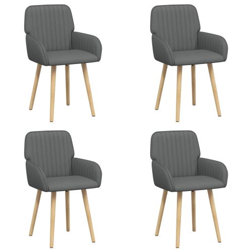 Обедени столове 4 pcs Текстил Тъмносиво 56,5 x 50 x 87,5 см
