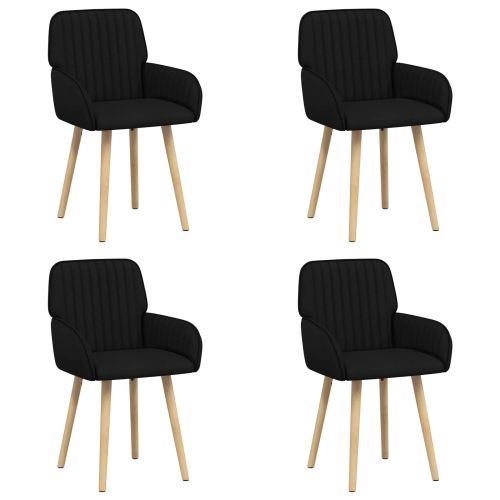 Обедени столове 4 pcs Текстил Черно 56,5 x 50 x 87,5 см