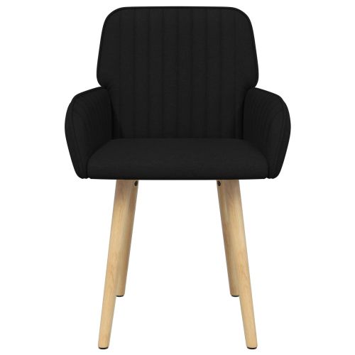 Обедени столове 4 pcs Текстил Черно 56,5 x 50 x 87,5 см