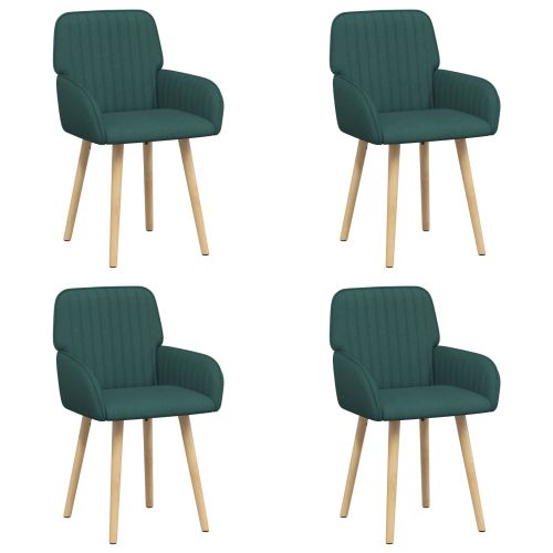 Обедени столове 4 pcs Текстил Тъмнозелено 56,5 x 50 x 87,5 см