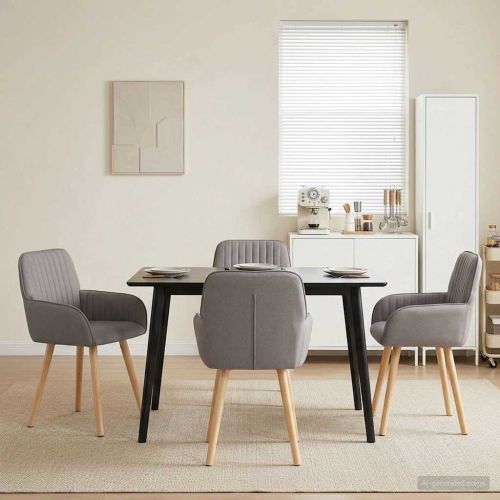 Обедени столове 4 pcs Текстил Таупе 56,5 x 50 x 87,5 см