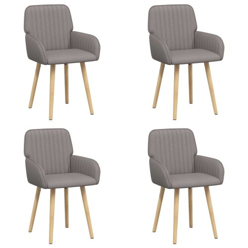 Обедени столове 4 pcs Текстил Таупе 56,5 x 50 x 87,5 см