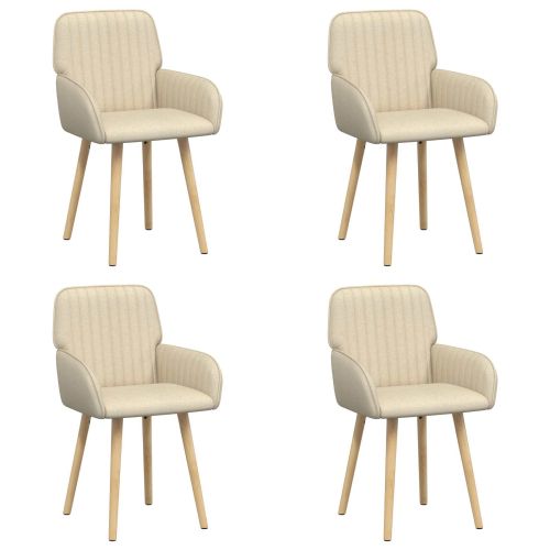 Обедени столове 4 pcs Текстил Кремаво 56,5 x 50 x 87,5 см