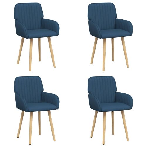 Обедени столове 4 pcs Текстил Синьо 56,5 x 50 x 87,5 см