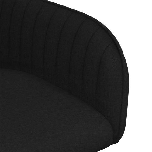 Обедени столове 6 pcs Текстил Черно 56,5 x 50 x 87,5 см