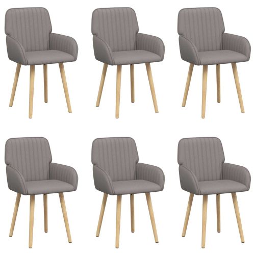 Обедени столове 6 pcs Текстил Таупе 56,5 x 50 x 87,5 см