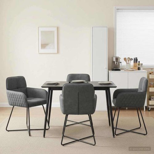 Обедени столове 4 pcs Кадифе Тъмносиво 59 x 56,5 x 86 см